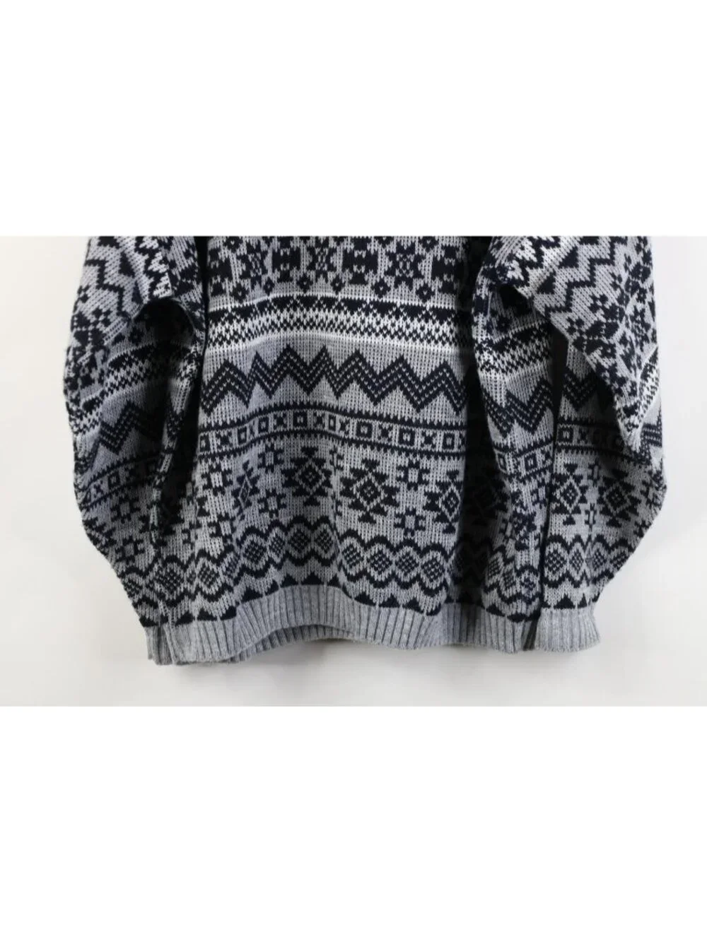 Vintage 90s Streetwear Womens Large Fair Isle Knit Henley Sweater USA Acrylic - Picture 11 of 11